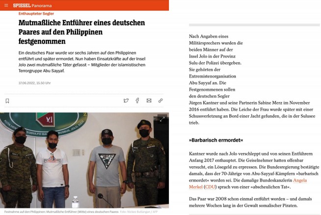 20220617 Philippinen Mitglieder einer Islamistischen Terrorgruppe  als Mörder eines deutschen Paares gefasst.jpg
