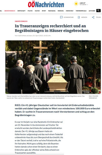 20230405 Ried 41-jähriger Deutscher begeht 64 EDs in Häusern die Verstorbene beerdigen.jpg